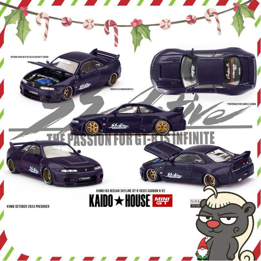 [HÀNG CÓ SẴN] Mô hình xe KAIDO HOUSE 1:64 Nissan Skyline GT-R (R33) Active Carbon R V2 KHMG163