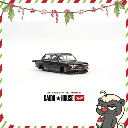 [HÀNG CÓ SẴN] Mô hình xe KAIDO HOUSE 1:64 Datsun 510 Pro Street full carbon v1 KHMG110