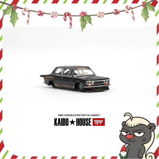 [HÀNG CÓ SẴN] Mô hình xe KAIDO HOUSE 1:64 Datsun 510 Pro Street full carbon v1 KHMG110