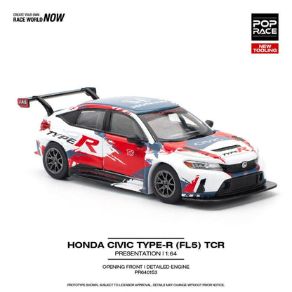 [HÀNG CÓ SẴN] Mô hình xe POPRACE 1:64 HONDA CIVIC TYPE-R (FL5) TCR PRESENTATION PR640153