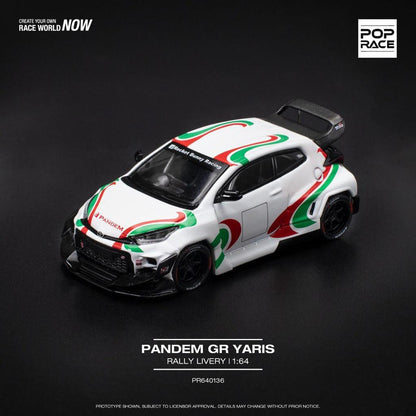 [HÀNG CÓ SẴN] Mô hình xe POPRACE 1:64 PANDEM GR YARIS - RALLY LIVERY PR640136