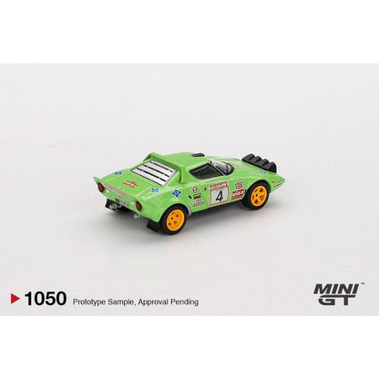 [HÀNG CÓ SẴN] Mocus Mô hình xe Mini GT 1:64 Lancia Stratos HF #4 1979 Spanish Rally Champion 1050