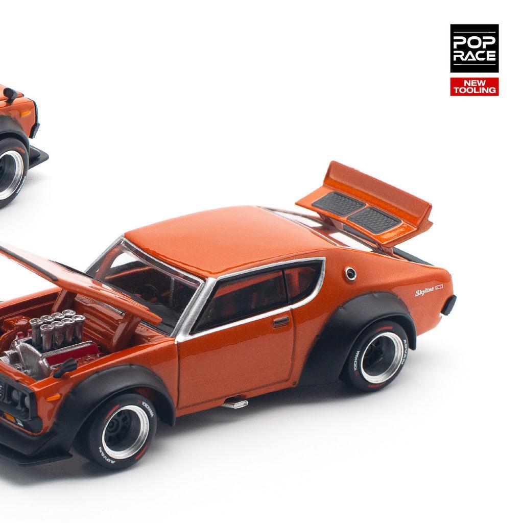 [HÀNG CÓ SẴN] Mô hình xe POPRACE 1:64 SKYLINE GT-R V8 DRIFT (KENMERI) ORANGE PR640173
