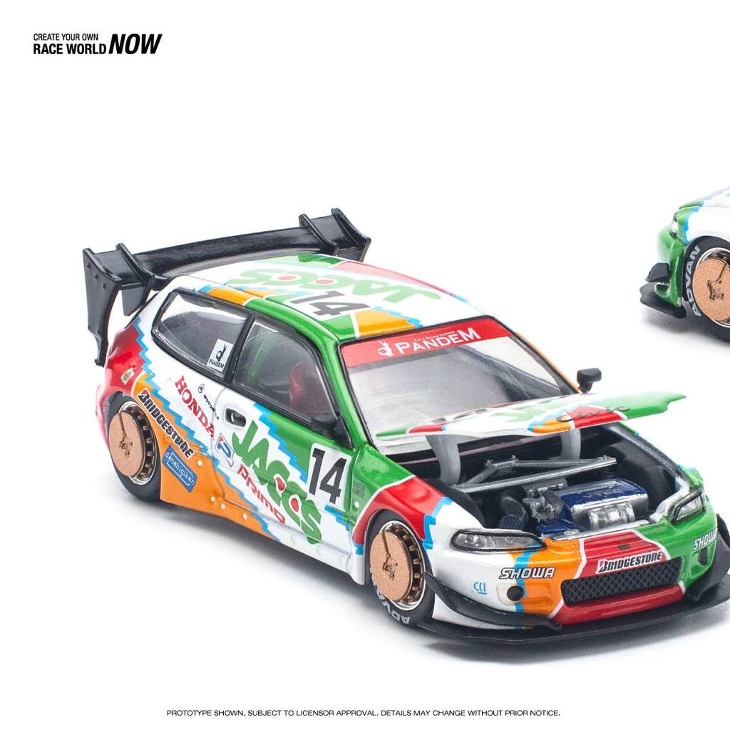 [HÀNG CÓ SẴN] Mô hình xe POPRACE 1:64 PANDEM CIVIC EG6 v1.5 JACCS PR640128