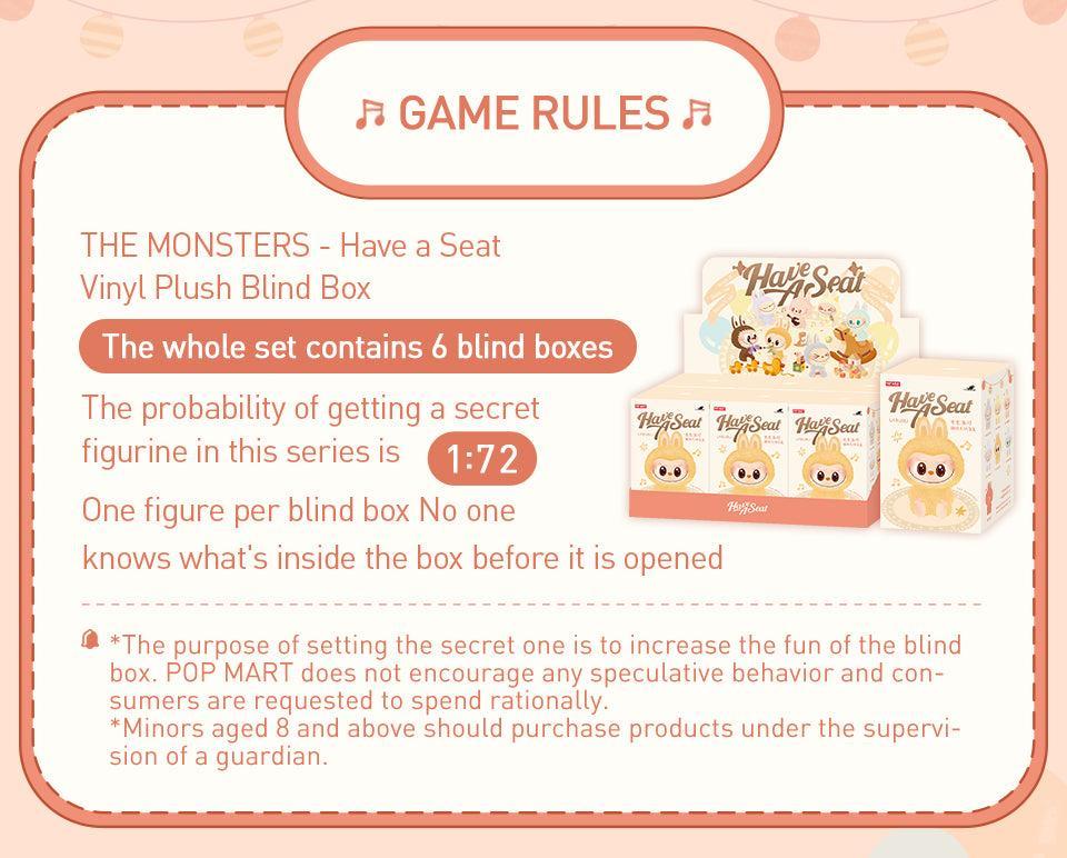 POP MART THE MONSTERS - Have a Seat Vinyl Plush Blind Box Action Toys Figure Birthday Gift Kid Toy