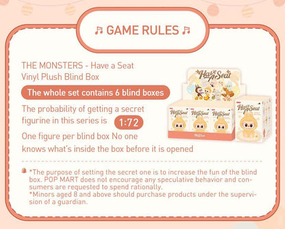 POP MART THE MONSTERS - Have a Seat Vinyl Plush Blind Box Action Toys Figure Birthday Gift Kid Toy