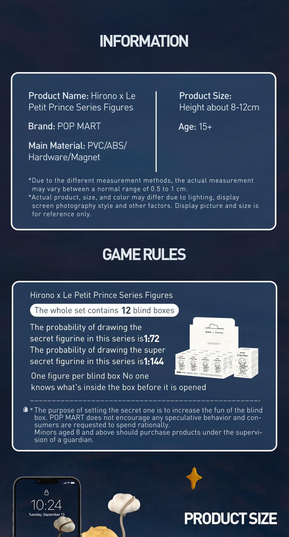 POP MART Hirono×Le Petit Prince Series Figures Blind Box Action Toys Figure Birthday Gift Kid Toy