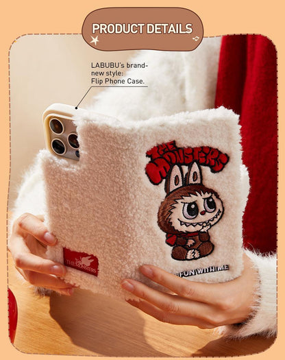 POP MART THE MONSTERS Classic Series-Plush Flip Phone Case for iPhone