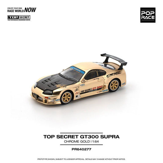 [HÀNG CÓ SẴN] Mô hình xe POPRACE 1:64 TOP SECRET GT300 SUPRA - CHROME GOLD PR640277