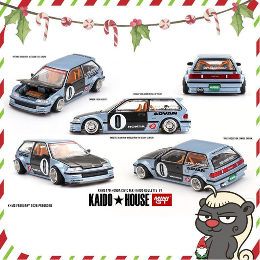 [HÀNG CÓ SẴN] Mô hình xe KAIDO HOUSE 1:64 Honda Civic EF Roulette V1 KHMG179