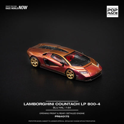 [HÀNG CÓ SẴN] Mô hình xe POPRACE 1:64 LAMBORGHINI COUNTACH LP 800-4 - BLU HAL PR640175