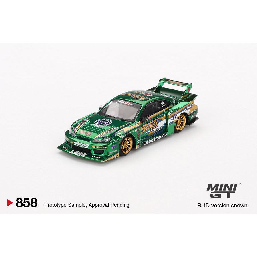 [HÀNG CÓ SẴN] Mocus Mô hình xe Mini GT 1:64 Nissan LB-Super Silhouette S15 SILVIA LBWK 2024 Fausto Racing 858