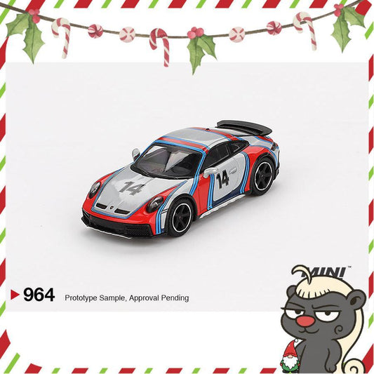 [HÀNG CÓ SẴN] Mocus Mô hình xe Mini GT 1:64 Porsche 911 Dakar Ice Grey Metallic "Rally 1978" 964