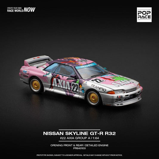 [HÀNG CÓ SẴN] Mô hình xe POPRACE 1:64 NISSAN SKYLINE GT-R R32 22 AXIA GROUP A PR640103