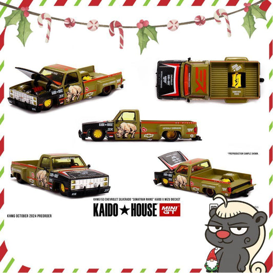 [HÀNG CÓ SẴN] Mô hình xe KAIDO HOUSE 1:64 Chevrolet Silverado “Sumatran Rhino” KAIDO x MIZU Diecast KHMG153