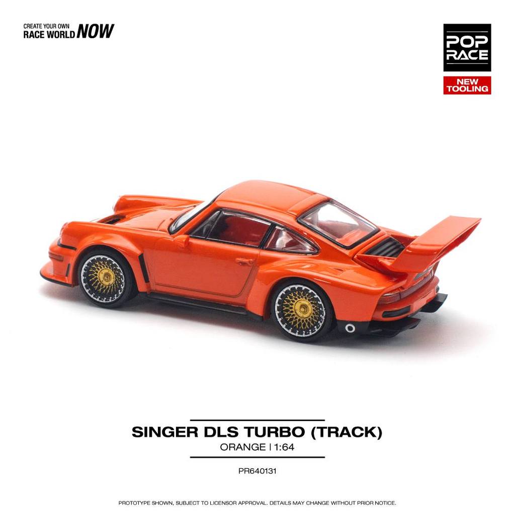 [HÀNG CÓ SẴN] Mô hình xe POPRACE 1:64 SINGER DLS TURBO (TRACK) ORANGE PR640131
