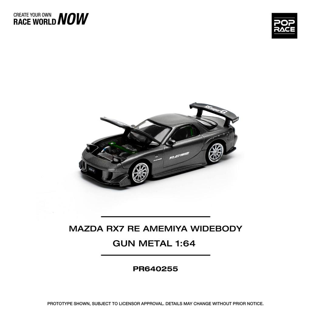 [HÀNG CÓ SẴN] Mô hình xe POPRACE 1:64 MAZDA RX7 RE-AMEMIYA - GUN METAL PR640255