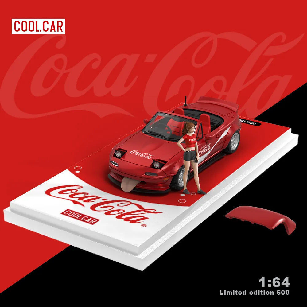 Mô hình xe COOL CAR 1:64 Mazda MX5 Metallic Red Coca-Cola