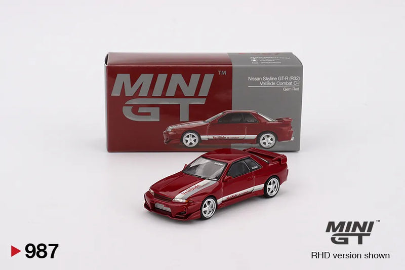 Mô hình xe Nissan Skyline GT R R32 VeilSide Combat C I Gem Red 1:64 Mini GT #987 Box