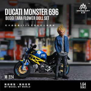 MOREART 1:64 Mô hình nhân vật Beggi Tara Flower và mô tô Ducati Monster 696 Bản có Figure | Mô hình nhân vật mã MO222224