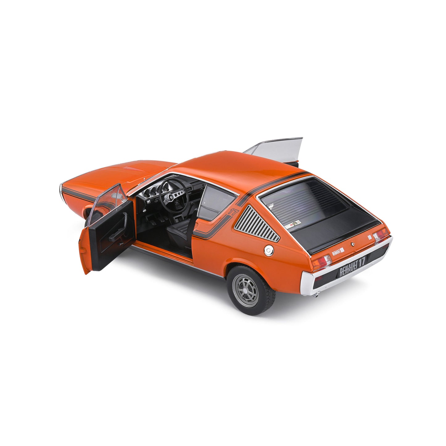 Mô hình xe Solido 1/18 Renault 17 TL – Orange 331 / Black stripes – 1973