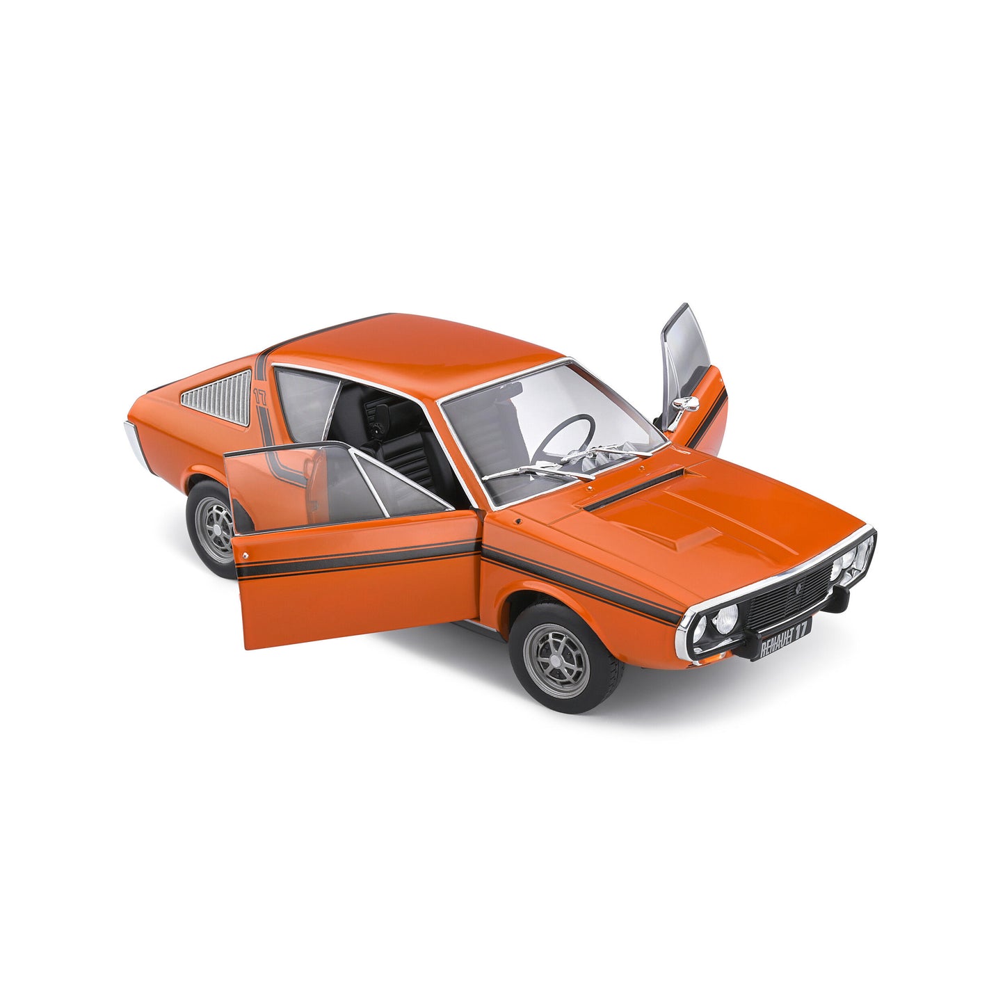 Mô hình xe Solido 1/18 Renault 17 TL – Orange 331 / Black stripes – 1973