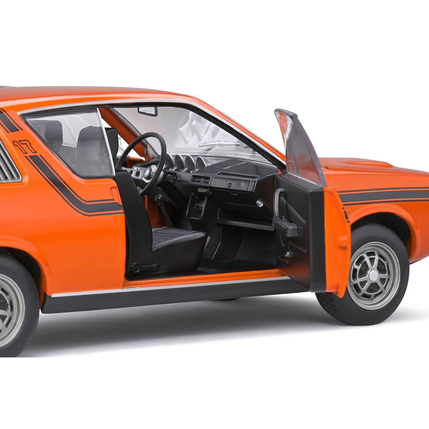 Mô hình xe Solido 1/18 Renault 17 TL – Orange 331 / Black stripes – 1973