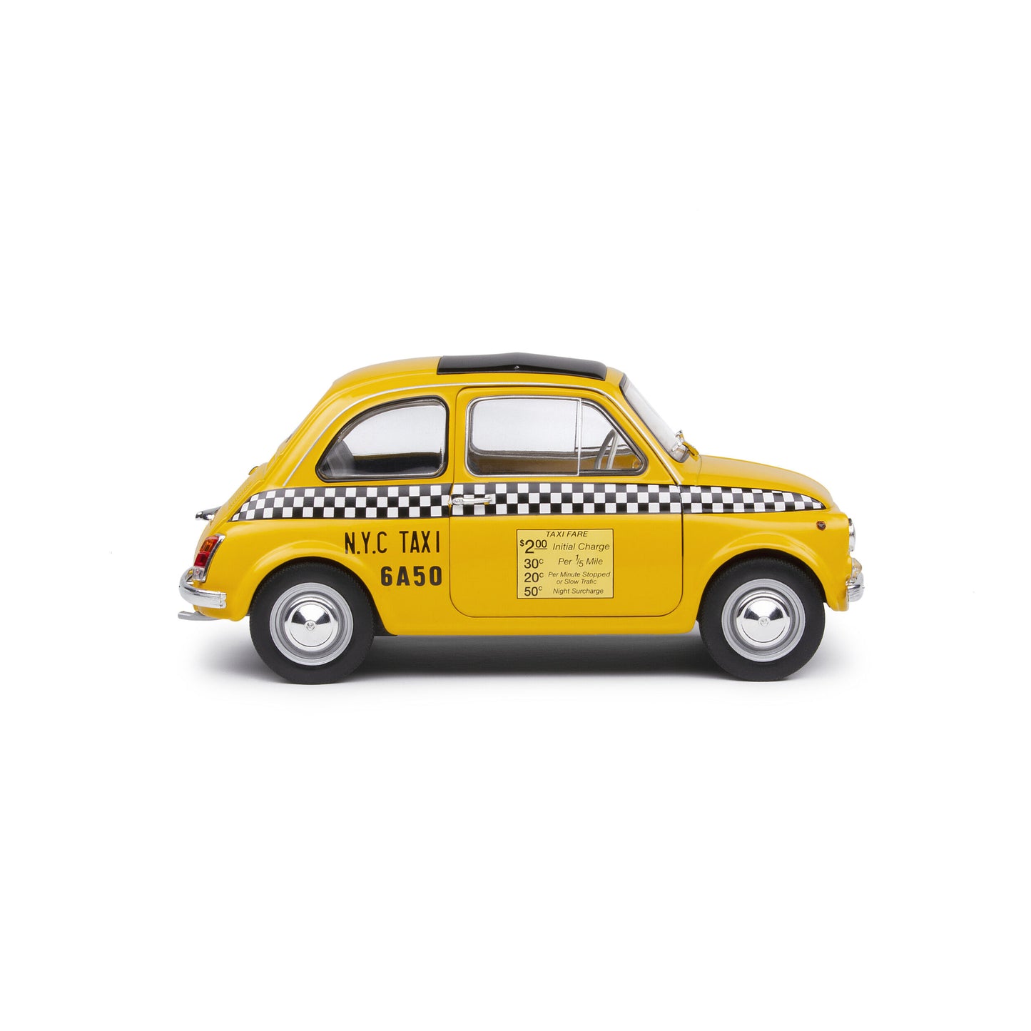 Mô hình xe Solido 1/18 Fiat 500 Taxi NYC – 1965