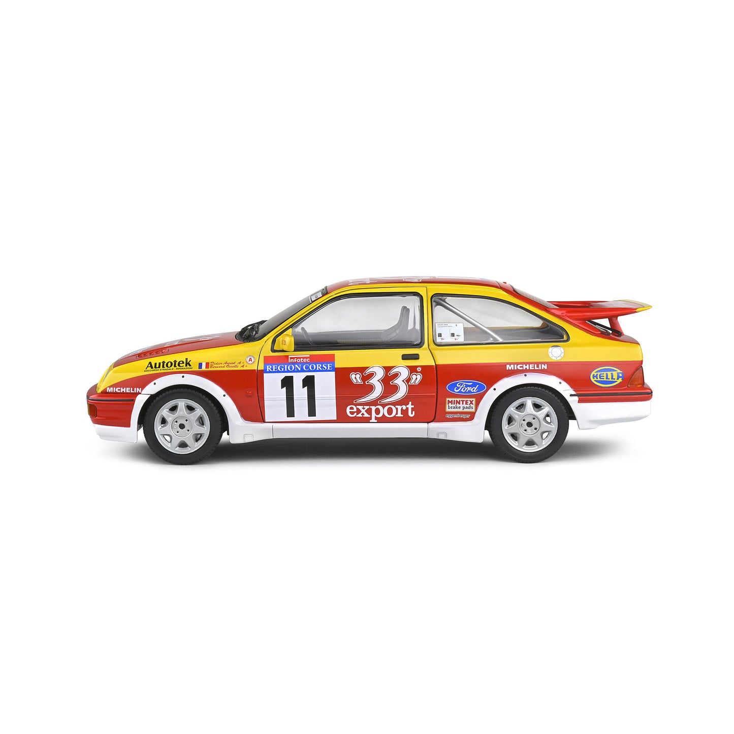 Mô hình xe Solido 1/18 Ford Sierra Cosworth RS – Tour de Corse – 1987 – #11 Auriol/Occelli