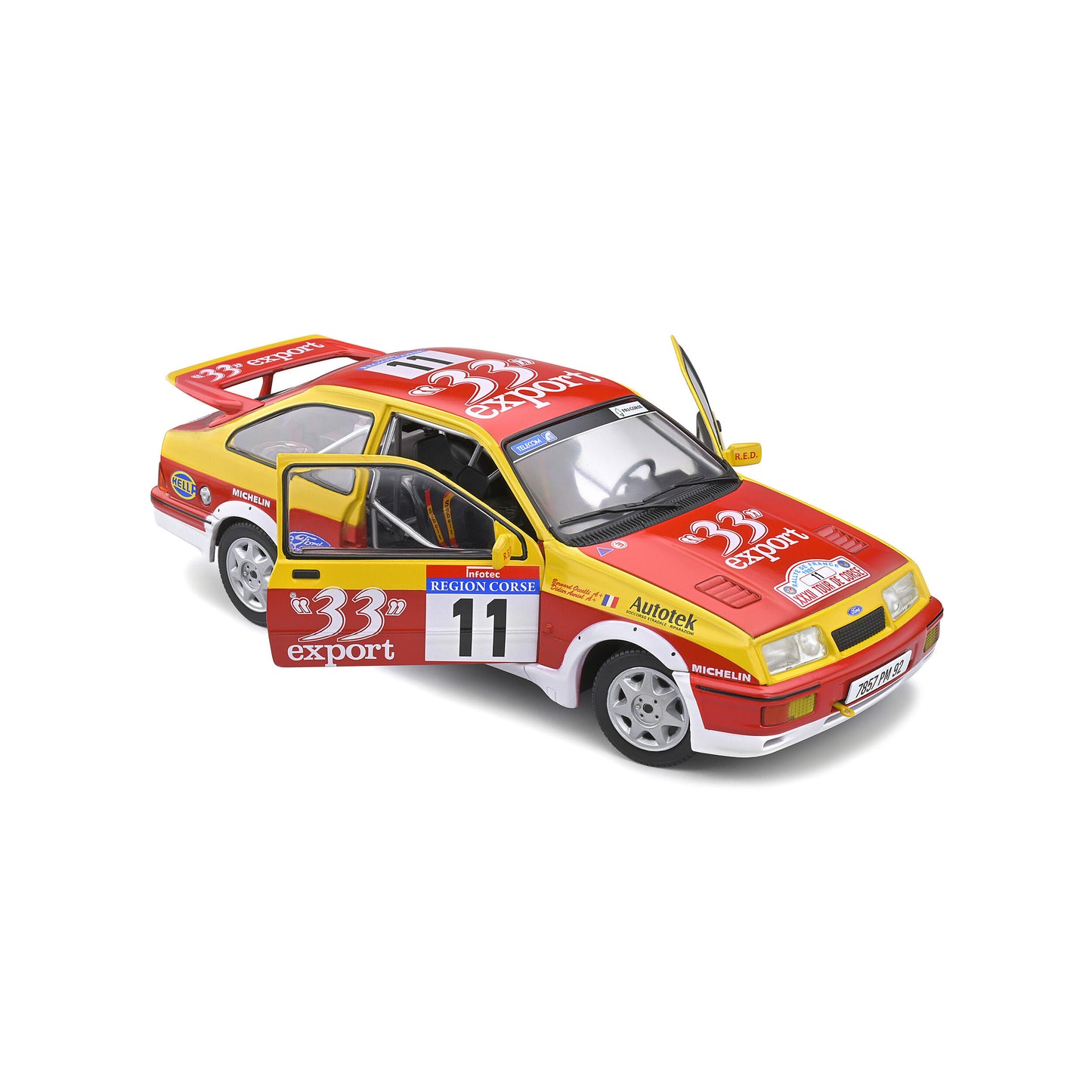 Mô hình xe Solido 1/18 Ford Sierra Cosworth RS – Tour de Corse – 1987 – #11 Auriol/Occelli