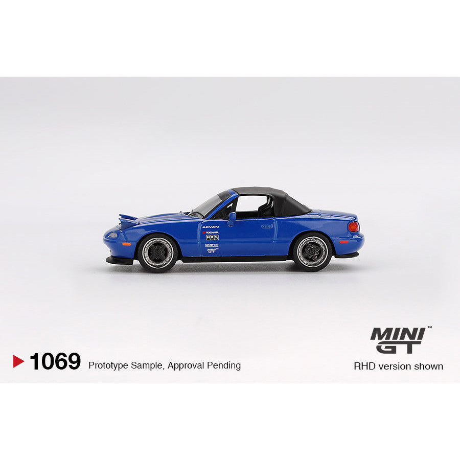 [Đã ra mắt] Mô hình xe Mini GT 1:64 Mazda Miata MX-5 (NA) Tuned Version Dark Blue - MGT01069