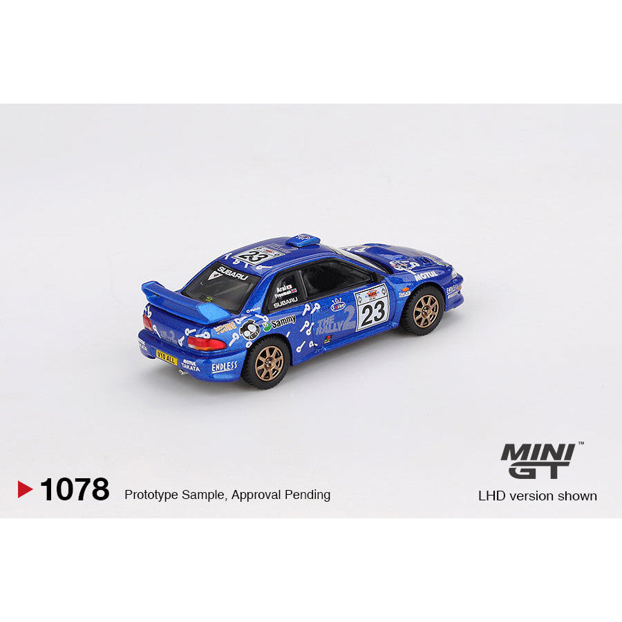 [Bán lượt mua trước] Sắp ra mắt tháng 11 2025 Mô hình xe MINI GT 1/64 SUBARU IMPREZA WRC99 #23 2000 MGT01078