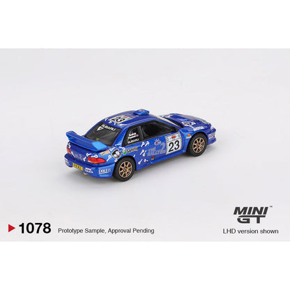 [Bán lượt mua trước] Sắp ra mắt tháng 11 2025 Mô hình xe MINI GT 1/64 SUBARU IMPREZA WRC99 #23 2000 MGT01078