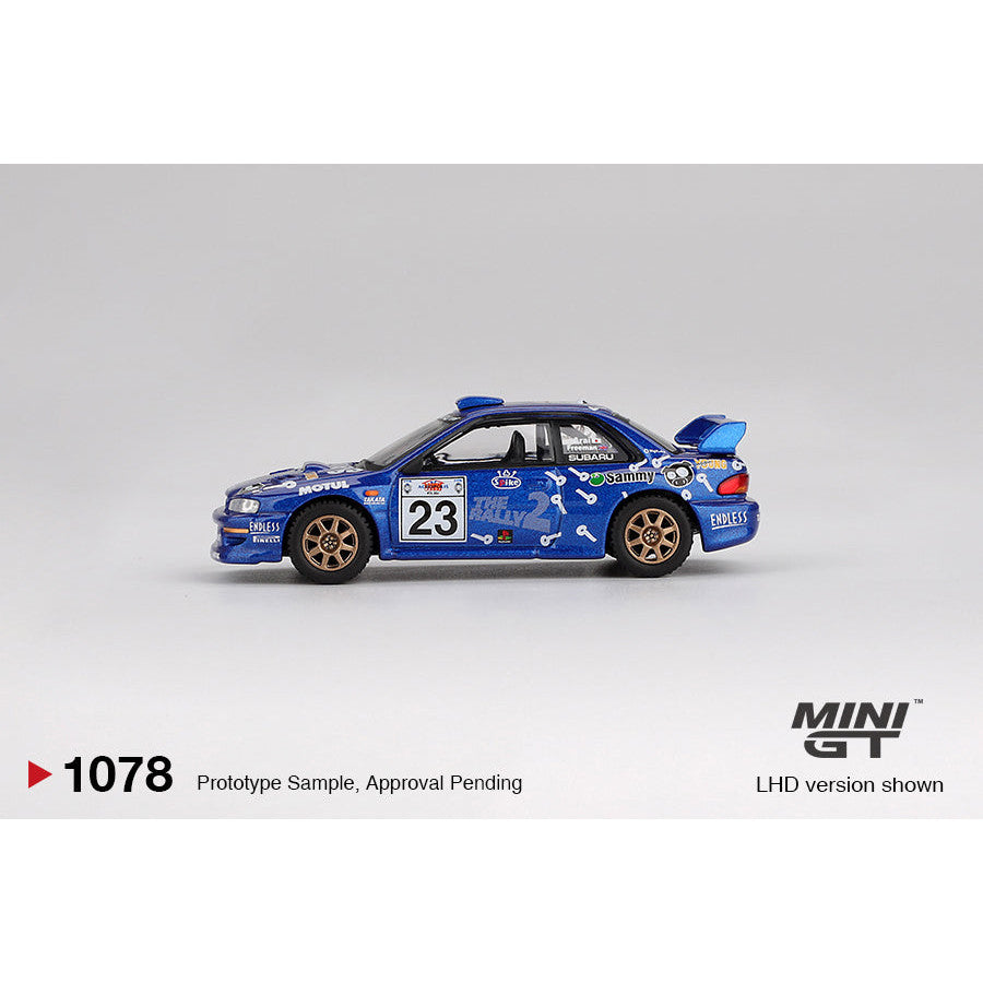 [Bán lượt mua trước] Sắp ra mắt tháng 11 2025 Mô hình xe MINI GT 1/64 SUBARU IMPREZA WRC99 #23 2000 MGT01078