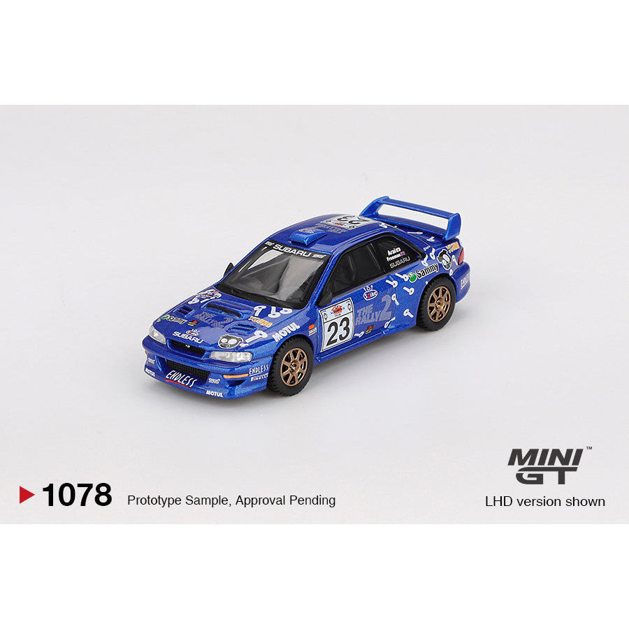 [Bán lượt mua trước] Sắp ra mắt tháng 11 2025 Mô hình xe MINI GT 1/64 SUBARU IMPREZA WRC99 #23 2000 MGT01078