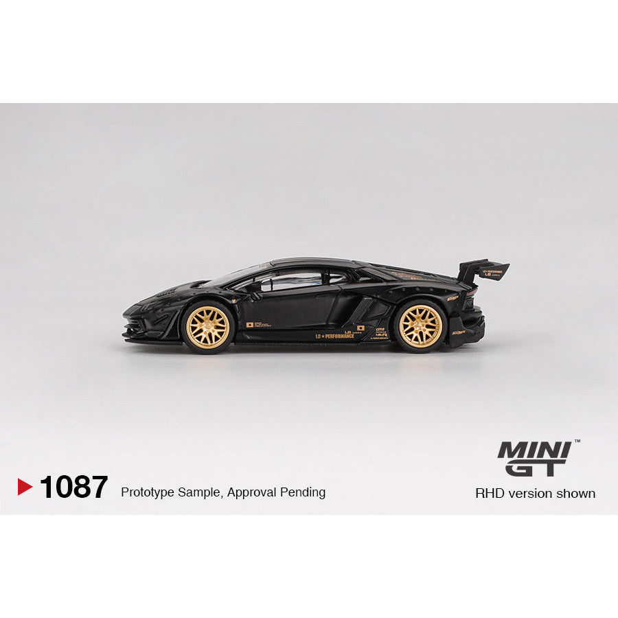 [Bán lượt mua trước] Sắp ra mắt tháng 11 2025 Mô hình xe Mini GT 1:64 LB WORKS Lamborghini Aventador Black MGT01087