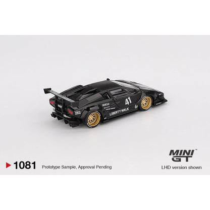 [Bán lượt mua trước] Sắp ra mắt tháng 11 2025 Mô hình xe MINI GT 1/64 LAMBORGHINI COUNTACH LB-WORKS BLACK MGT01081