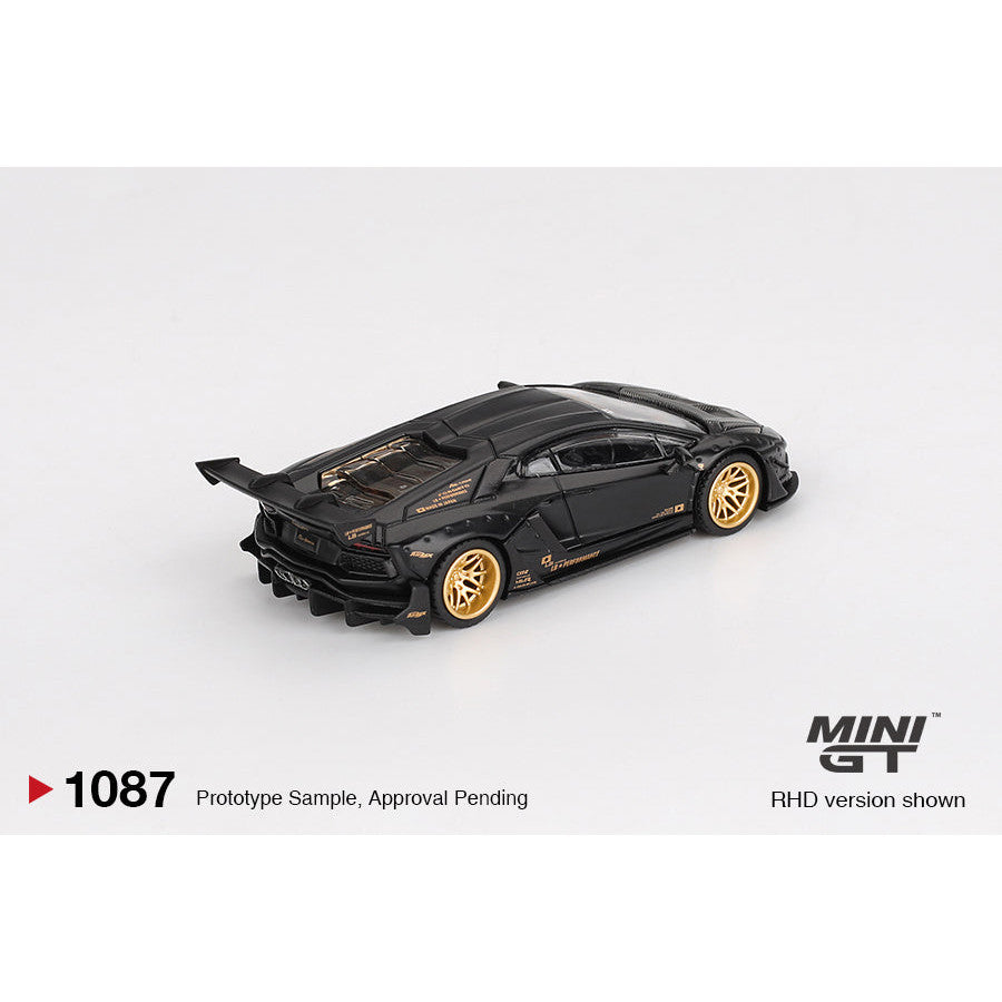 [Bán lượt mua trước] Sắp ra mắt tháng 11 2025 Mô hình xe Mini GT 1:64 LB WORKS Lamborghini Aventador Black MGT01087