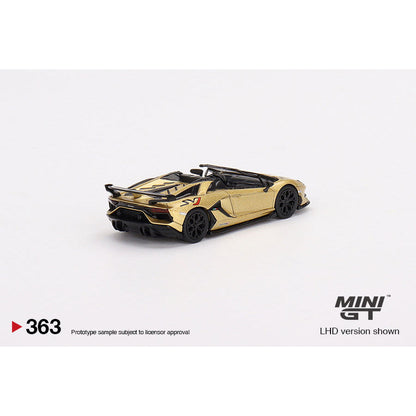 [HÀNG CÓ SẴN] Mô hình xe Mini GT 1:64 Box Version LAMBORGHINI AVENTADOR SVJ ROADSTER ORO ELIOS MGT00363