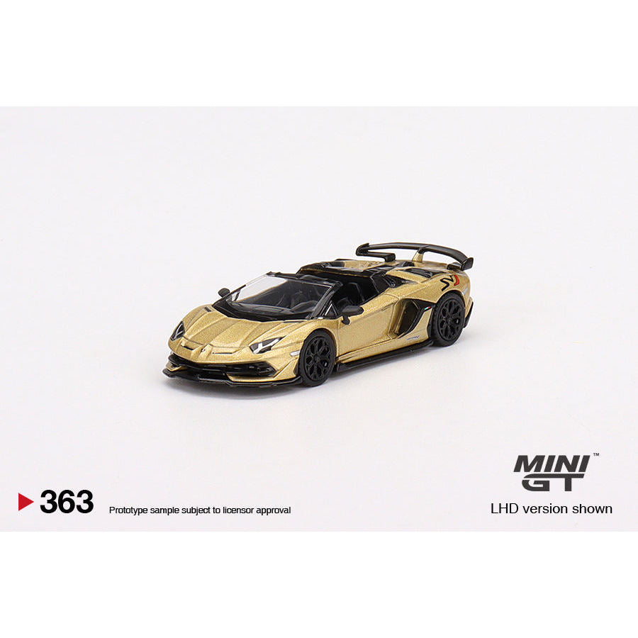 [HÀNG CÓ SẴN] Mô hình xe Mini GT 1:64 Box Version LAMBORGHINI AVENTADOR SVJ ROADSTER ORO ELIOS MGT00363