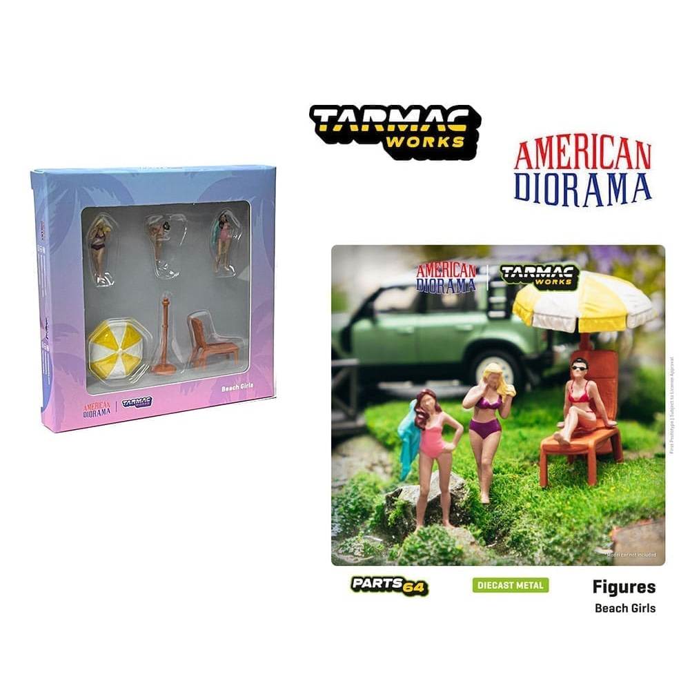 [HÀNG CÓ SẴN] Mô hình nhân vật Tarmac Works 1:64 American Diorama Figures Beach Girls T64F-002-YL