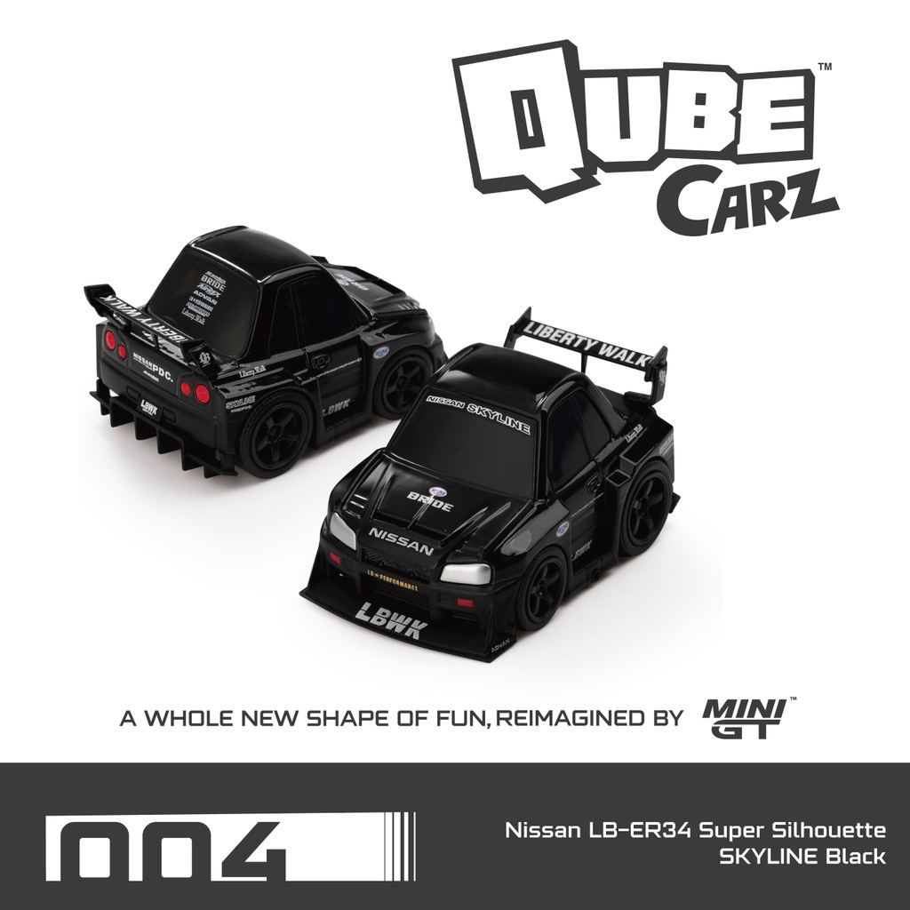 [HÀNG CÓ SẴN] Mô hình xe Mini GT 1:64 Nissan LB-ER34 Super Silhouette SKYLINE Black QZ00401