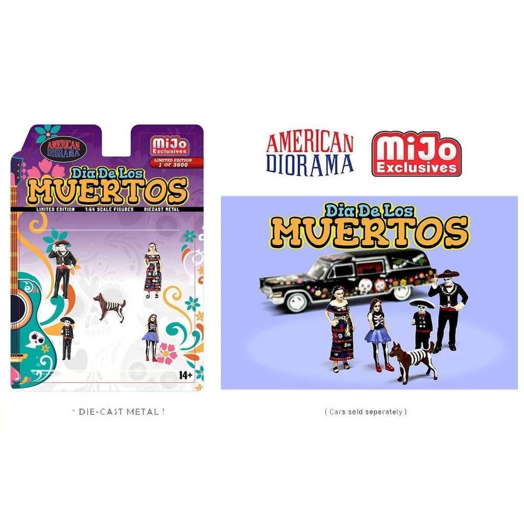 [HÀNG CÓ SẴN] Mô hình nhân vật American Diorama 1:64 Dia De Los Muertos Family Figure Set – MiJo AD-76509MJ