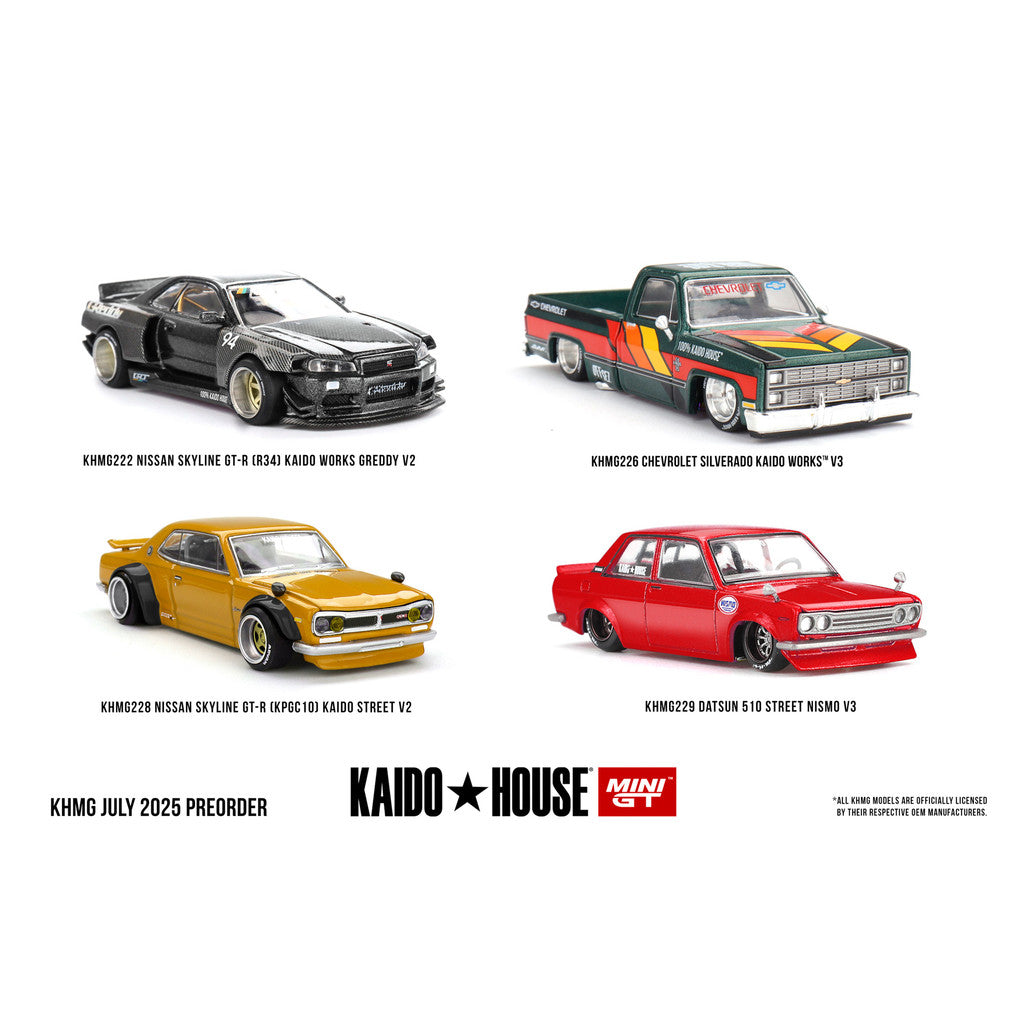 [Mocus Bán lượt mua trước] Sắp ra mắt tháng 10/2026 mô hình xe Mini GT Kaido House 1:64 Nissan GTR R34 KHMG222