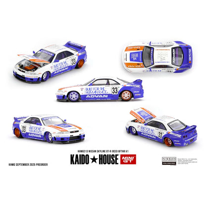 [Mocus Bán lượt mua trước] Sắp ra mắt tháng 12/2025 Mô Hình Xe Kaido House minigt 1:64 Nissan Skyline GTR R33 KHMG213