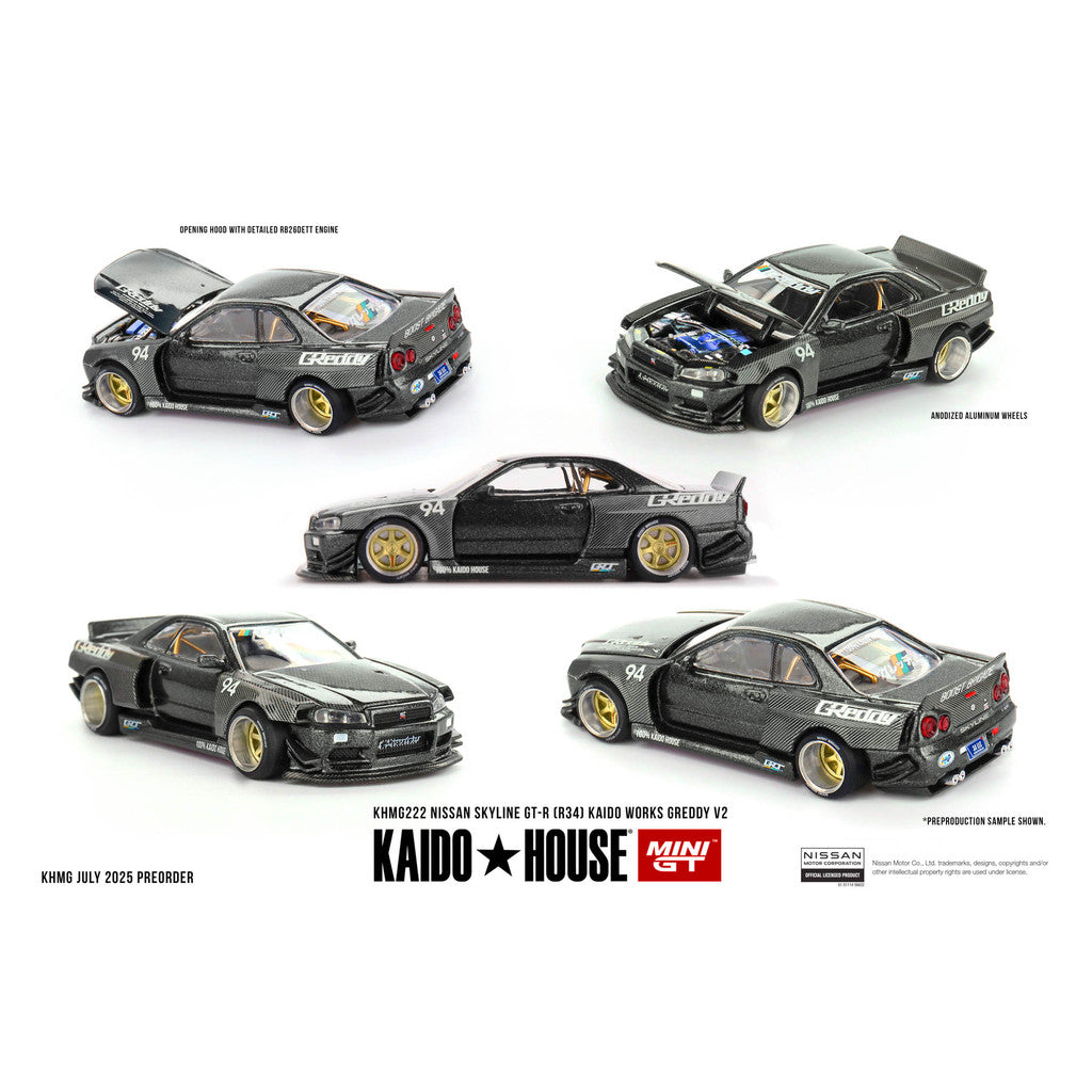 [Mocus Bán lượt mua trước] Sắp ra mắt tháng 10/2026 mô hình xe Mini GT Kaido House 1:64 Nissan GTR R34 KHMG222