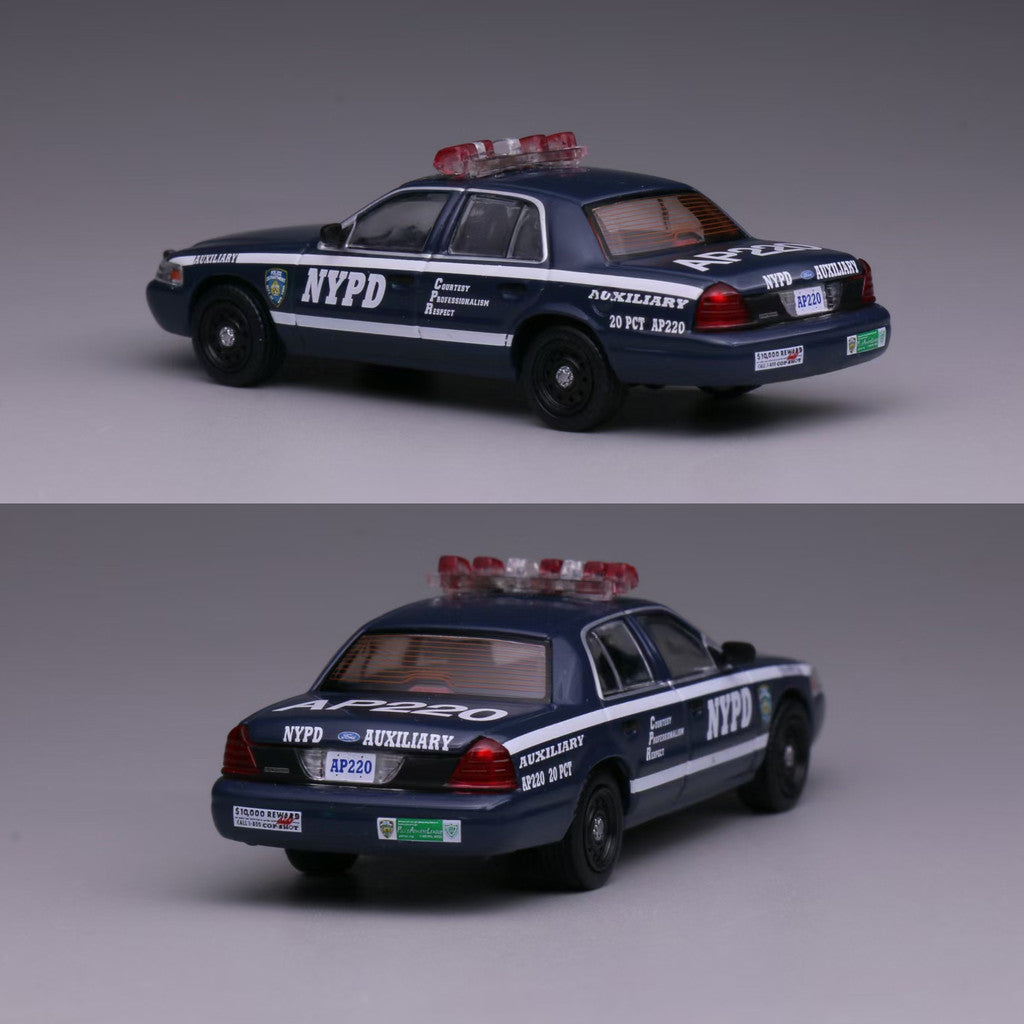 Mô hình xe 596 1:64 Xe Cảnh Sát Mỹ Ford Victoria CV Xe Cơ Bắp Cổ Điển