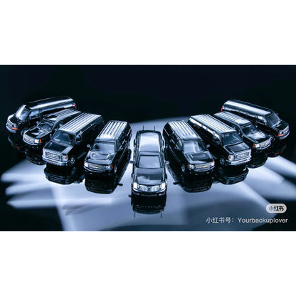 Mô hình xe 596 1:64 596 1/64 HEC Phiên Bản Triển Lãm Tổng Thống và Đội An Ninh Cadillac