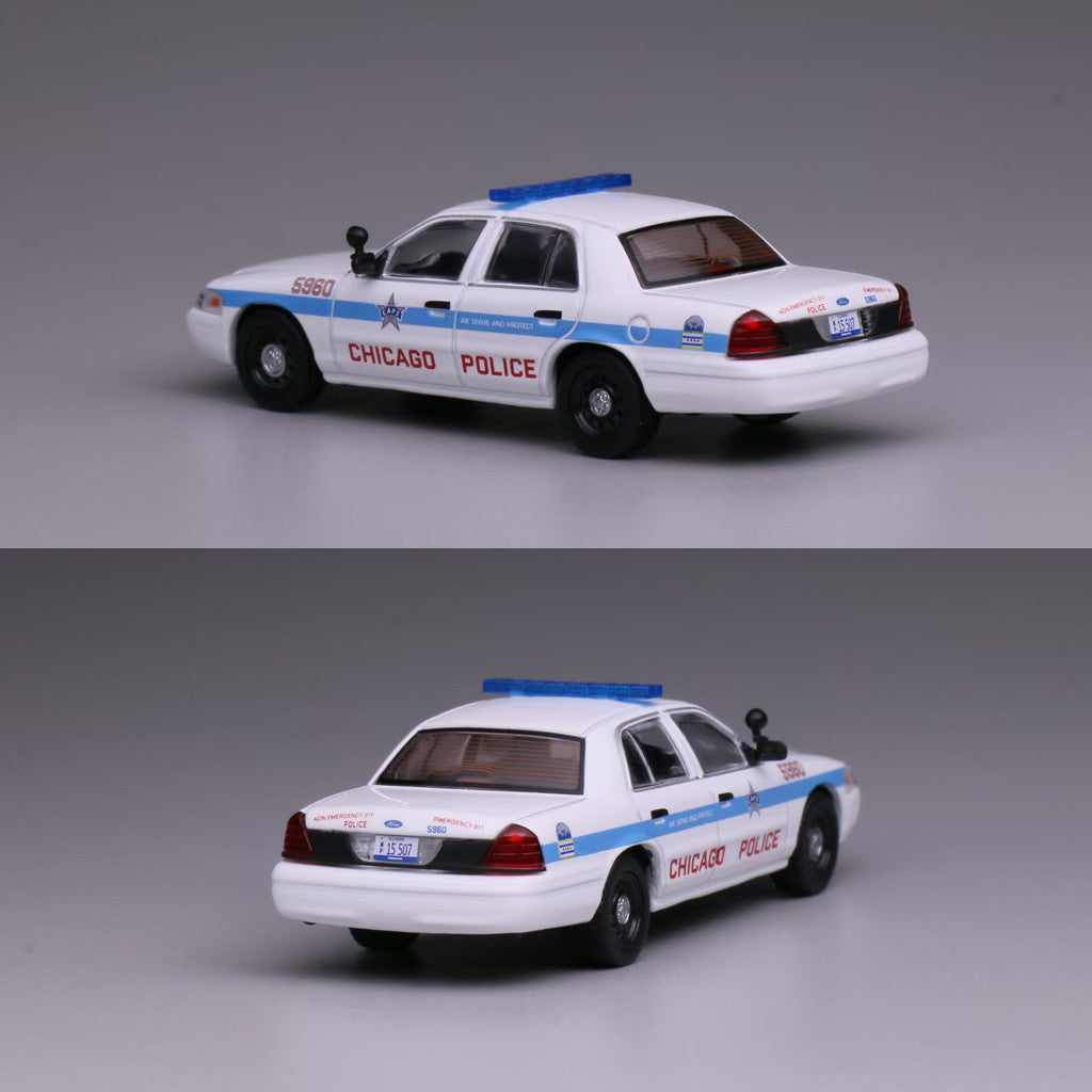 Mô hình xe 596 1:64 Xe Cảnh Sát Mỹ Ford Victoria CV Xe Cơ Bắp Cổ Điển