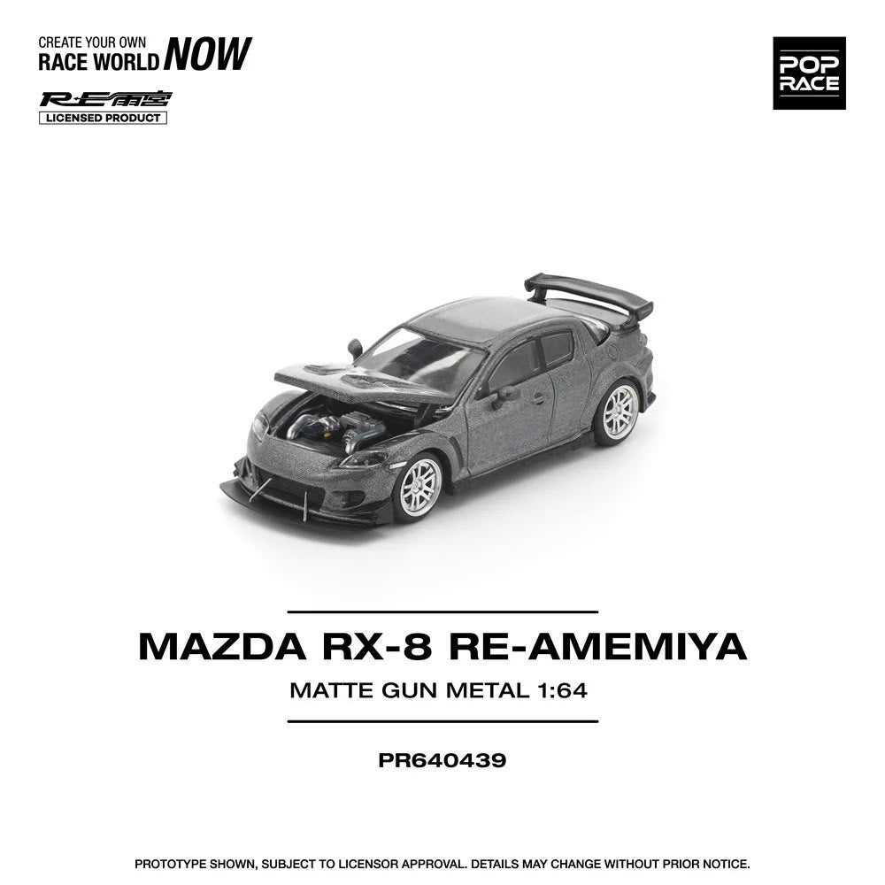 [Mocus Bán lượt mua trước] Sắp ra mắt tháng Q1/2026 mô hình xe POPRACE 1:64 Mazda RX8 Re Rain Palace #439